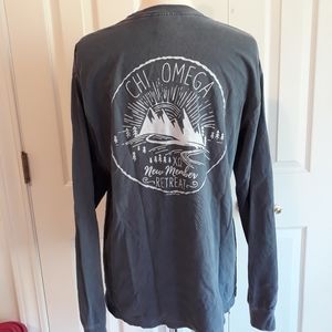 Chi Omega new member retreat tee long sleeve
